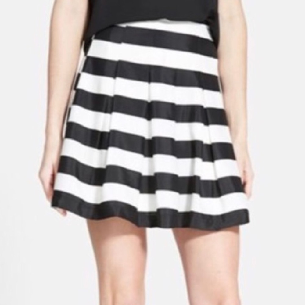 Ro & De pleated striped skirt team referee black